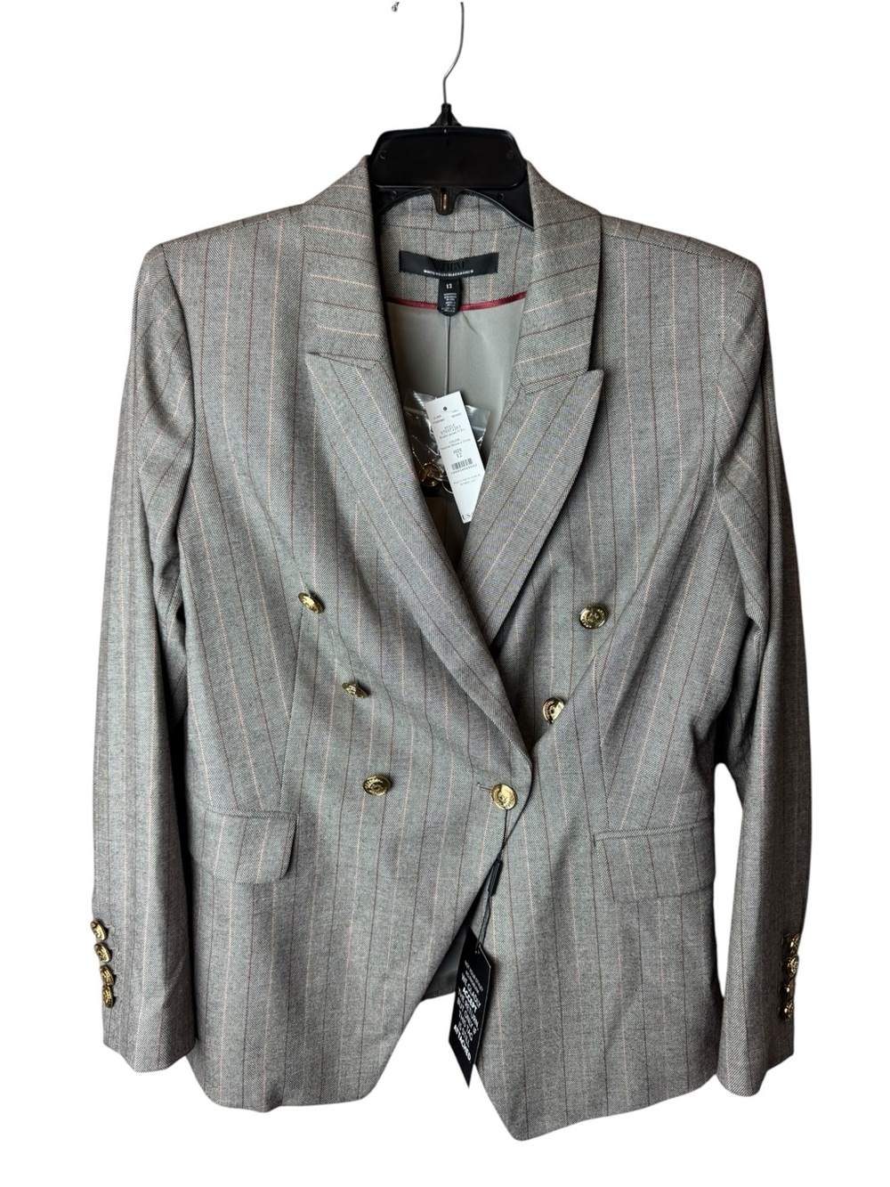 NWT WHBM Herringbone Stripe Studio Jacket 12